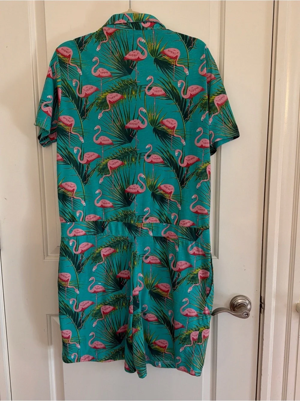 Kavu Turquoise & Pink Flamingo Romper
